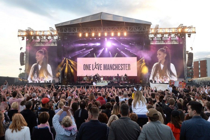 Ariana Grande performs during the One Love Manchester benefit concert