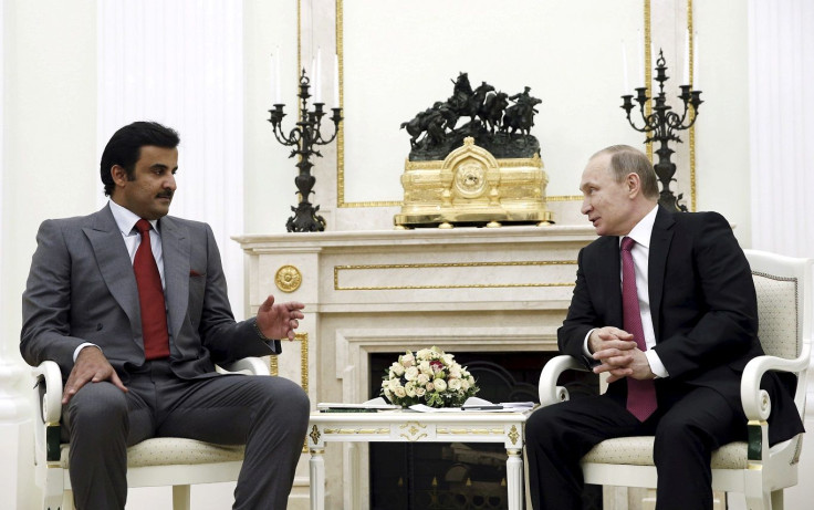 FILE PHOTO: Russia's President Vladimir Putin meets with Qatar's Emir Sheikh Tamim Bin Hamad Al-Thani in Moscow, Russia, January 18, 2016.