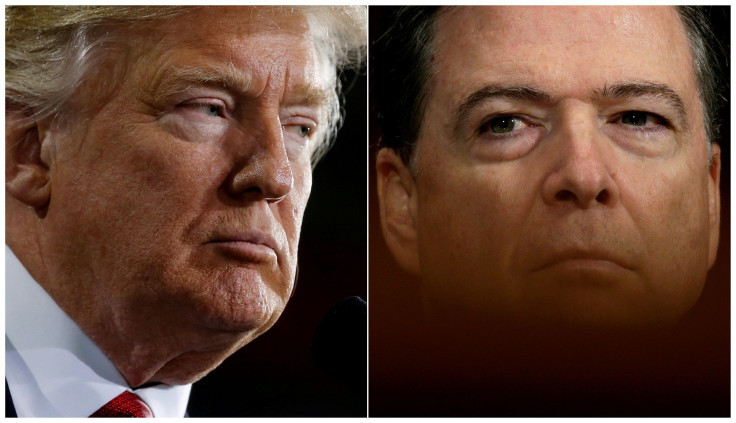 FILE PHOTO: U.S. President Donald Trump (L) speaks in Ypilanti Township, Michigan March 15, 2017 and FBI Director James Comey testifies before a Senate Judiciary Committee hearing in Washington, D.C., May 3, 2017 in a combination of file photos.