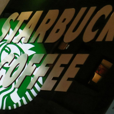 A Starbucks logo is seen at a Starbucks coffee shop in Vienna, Austria, December 27, 2016.