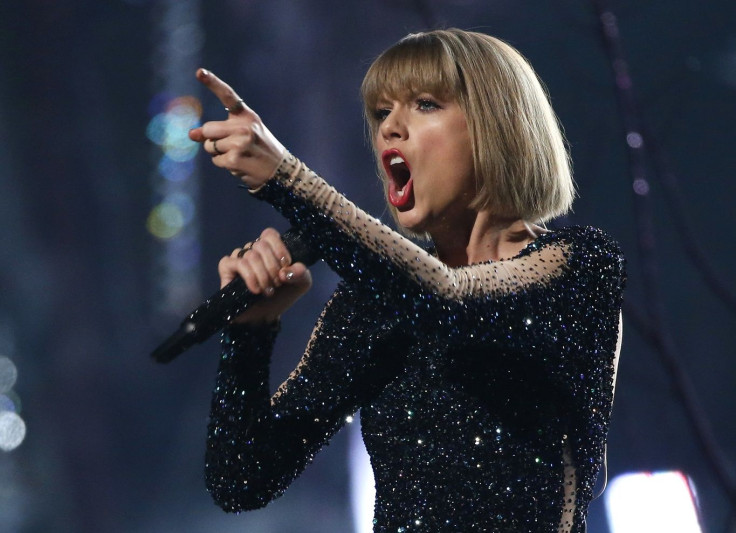 Taylor Swift performs "Out of the Woods" at the 58th Grammy Awards in Los Angeles, California February 15, 2016.