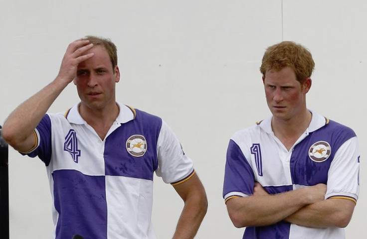 Britain's Prince William (L) and Prince Harry