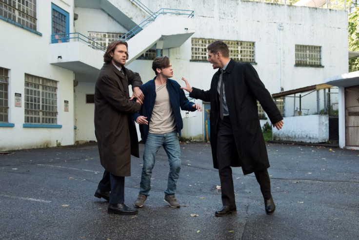 Jared Padalecki (Sam Winchester), Alexander Calvert (Jack) and Jensen Ackles (Dean Winchester) in "Supernatural season 13 episode 9, "The Bad Place"