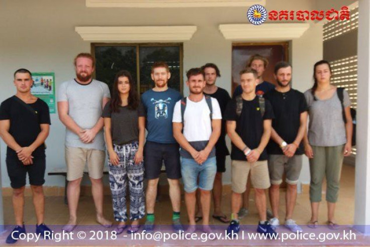 The ten tourists are accused of "dancing pornographically" in Siam Reap.
