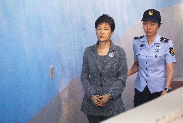 South Korean ousted leader Park Geun-hye arrives at a court in Seoul, South Korea, August 25, 2017.