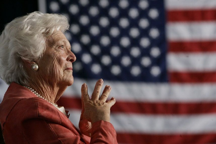 Former U.S. first lady Barbara Bush