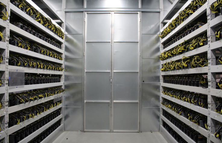 FILE PHOTO: An interior view of Chinese bitcoin mining company Bitmain's mining farm near Keflavik, Iceland, June 4, 2016.