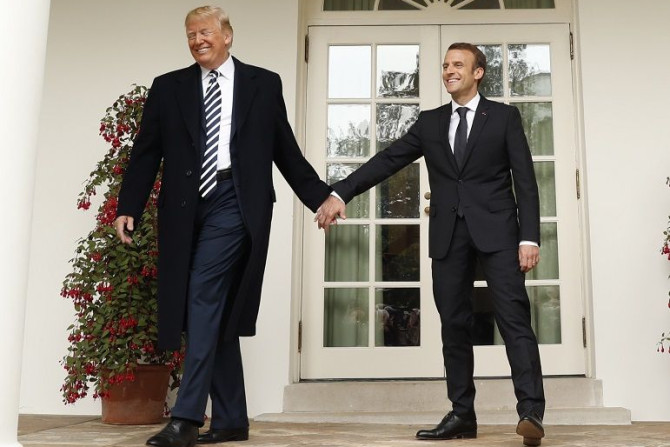 U.S. President Donald Trump and French President Emmanuel Macron