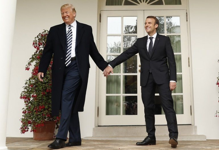 U.S. President Donald Trump and French President Emmanuel Macron