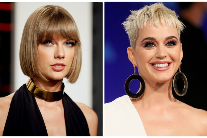 A combination photo shows singers Taylor Swift (L) and Katy Perry (R) in Beverly Hills and in Inglewood, California, U.S., February 28, 2016 and August 27, 2017 respectively.