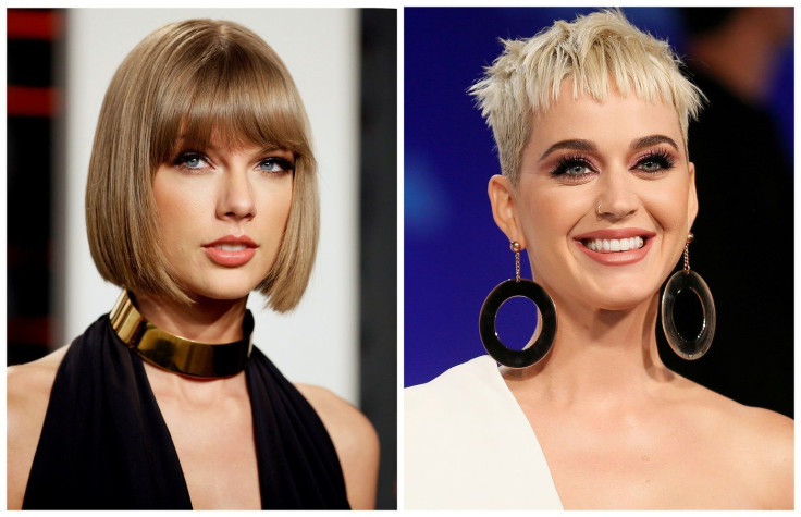 A combination photo shows singers Taylor Swift (L) and Katy Perry (R) in Beverly Hills and in Inglewood, California, U.S., February 28, 2016 and August 27, 2017 respectively.