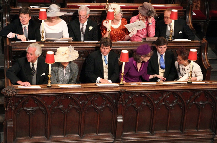 Guests sit in the pews at Westminster Abbey before the wedding of Britain's Prince William and Kate Middleton, in central London April 29, 2011.