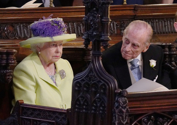 Queen Elizabeth II and Prince Phillip during the wedding service for Prince Harry and Meghan Markle at St George's Chapel, Windsor Castle in Windsor, Britain, May 19, 2018.