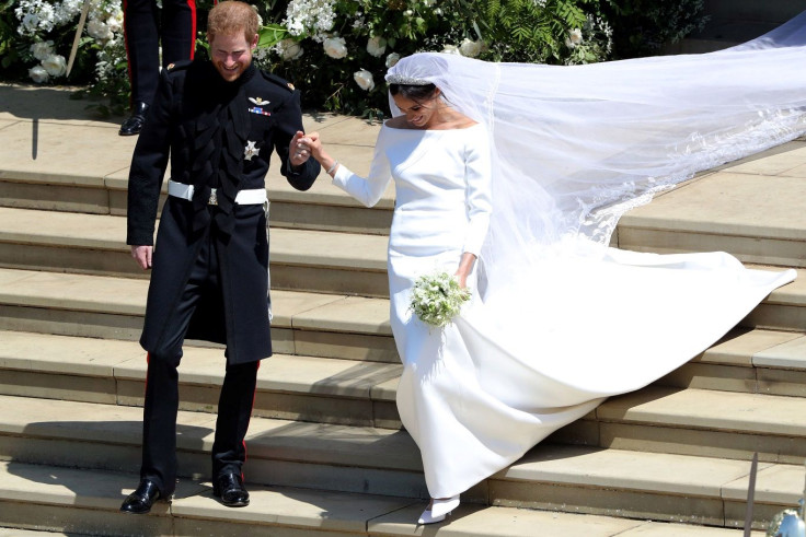 Prince Harry and Meghan Markle leave St George's Chapel in Windsor Castle after their wedding Windsor, Britain, May 19, 2018.