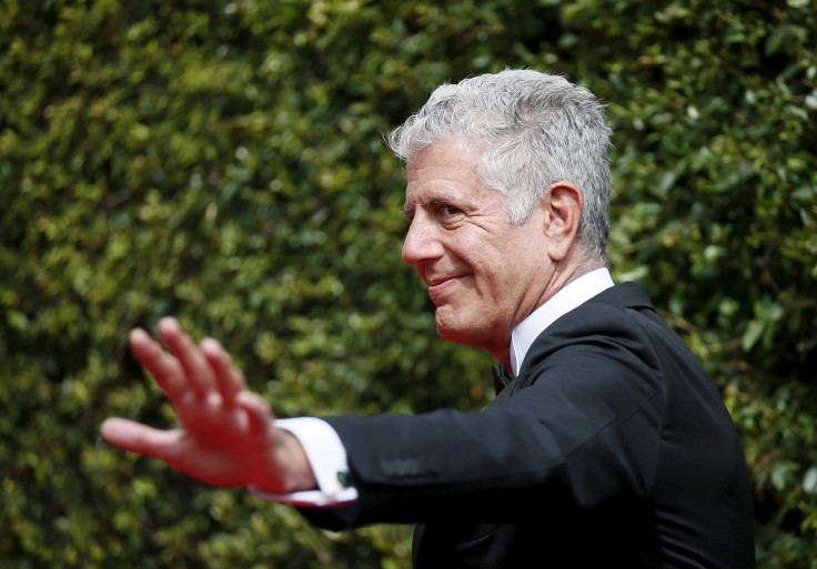 Chef Anthony Bourdain poses at the 2015 Creative Arts Emmy Awards in Los Angeles, California September 12, 2015.