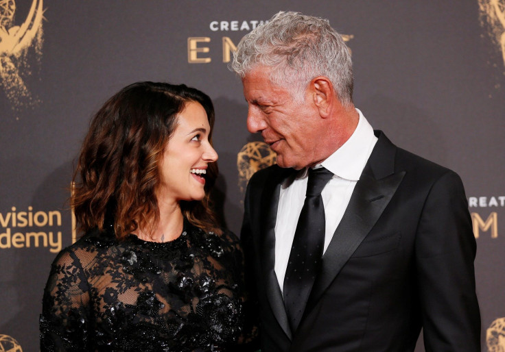 Chef Anthony Bourdain (R) and actor Asia Argento (L)