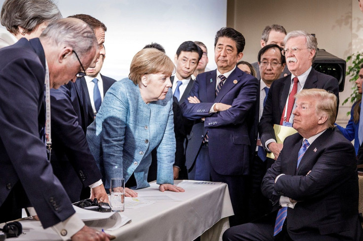 German Chancellor Angela Merkel speaks to U.S. President Donald Trump 