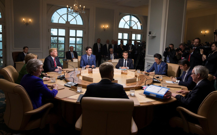 Tusk, May, Merkel, Trump, Trudeau, Macron, Abe, Conte, Juncker G7 Summit