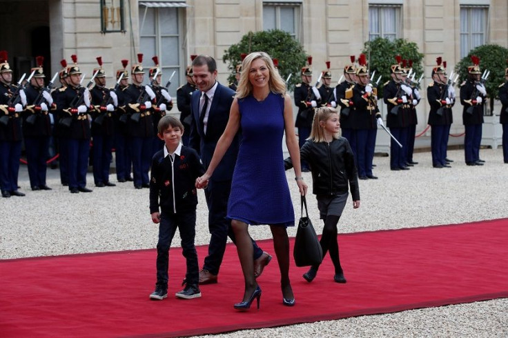 Laurence Auziere Jourdan, daughter of Brigitte Trogneux, her husband Guillaume and their children