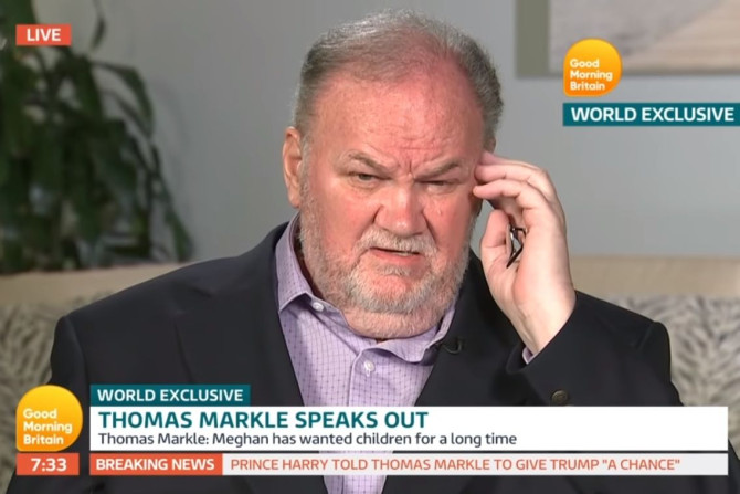 Screenshot of Thomas Markle's interview with "Good Morning Britain"