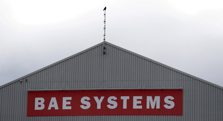 A sign adorns a hangar at the BAE Systems facility in Salmesbury, Britain, March 10, 2016.