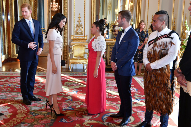 Britain's Prince Harry and Meghan, the Duchess of Sussex meet group of Queen's Young Leaders
