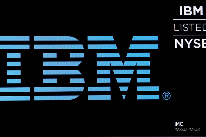 The logo for IBM is displayed on a screen on the floor of the New York Stock Exchange (NYSE) in New York, U.S., June 27, 2018.
