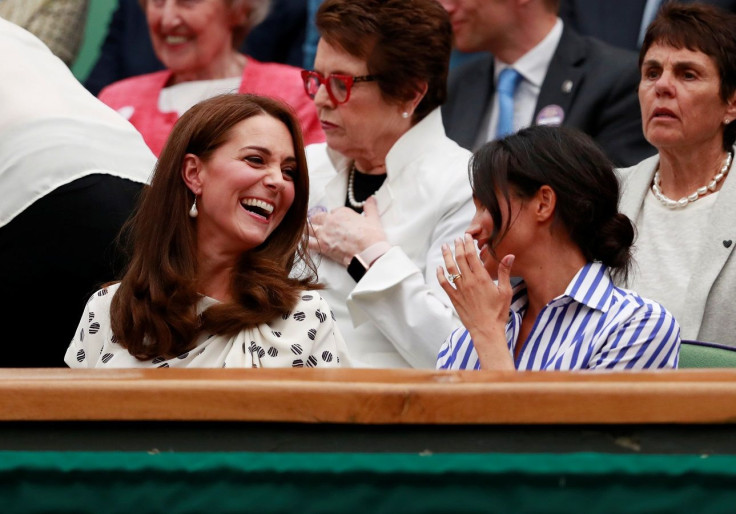 Britain's Catherine the Duchess of Cambridge and Meghan the Duchess of Sussex