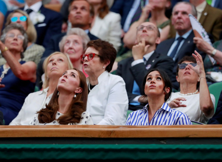 Britain's Catherine the Duchess of Cambridge and Meghan the Duchess of Sussex 