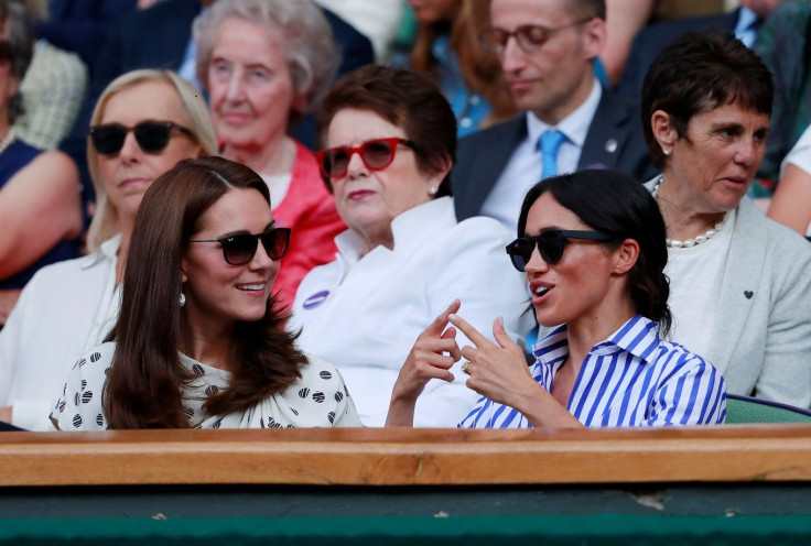 Britain's Catherine the Duchess of Cambridge and Meghan the Duchess of Sussex