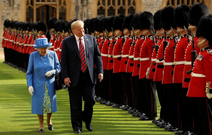 Britain's Queen Elizabeth and U.S. President Donald Trump inspect the Guard at Windsor Castle, Windsor, Britain July 13, 2018.