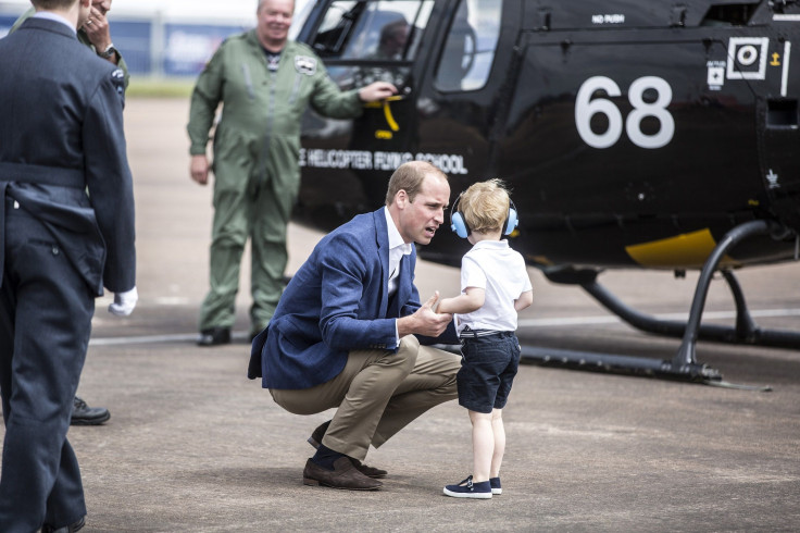 Prince George is told off for running away from him by Prince William