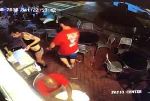 Emelia Holden is seen being touched without consent by Ryan Cherwinski at Vinnie Van Go-Go's in Savannah, Georgia, in this surveillance footage on June 30, 2018.