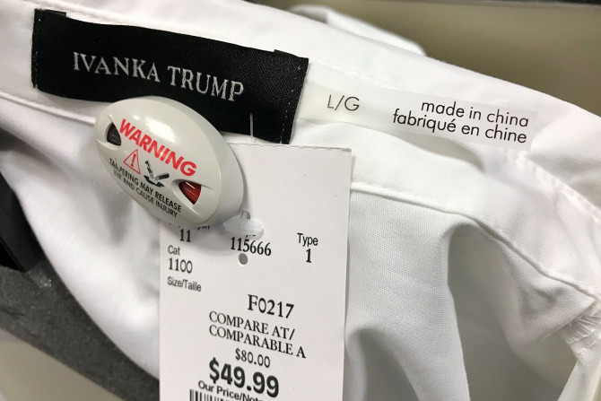 FILE PHOTO: An Ivanka Trump-branded blouse is seen for sale at off-price retailer Winners in Toronto, Ontario, Canada February 3, 2017.