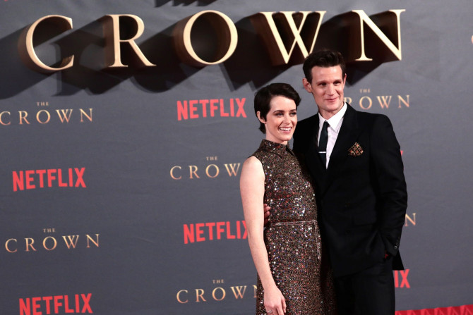 Actors Claire Foy, who plays Queen Elizabeth II, and Matt Smith who plays Philip Duke of Edinburgh, attend the premiere of "The Crown" Season 2 in London, Britain, November 21, 2017.