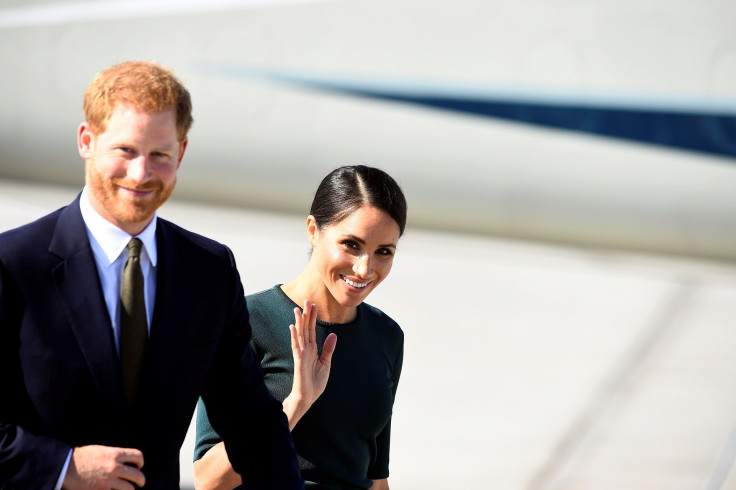 Britain's Prince Harry and his wife Meghan, the Duke and Duchess of Sussex, arrive at the airport for a two-day visit to Dublin, Ireland July 10, 2018.