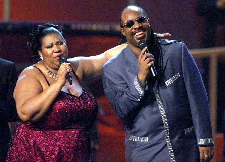Aretha Franklin and Stevie Wonder