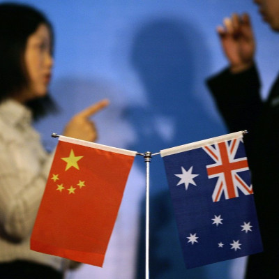 China and Australia flags