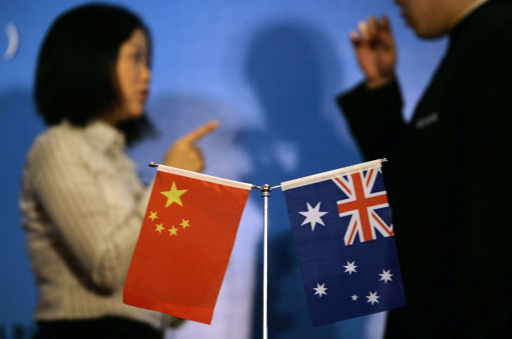 China and Australia flags