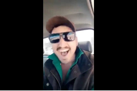 The face of an unidentified driver who mows down emus in a disturbing video that has gone viral