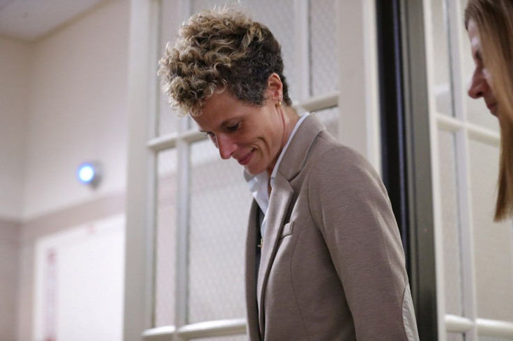 Andrea Constand leaves after the first day of the sentencing hearing for the sexual assault trial of entertainer Bill Cosby 