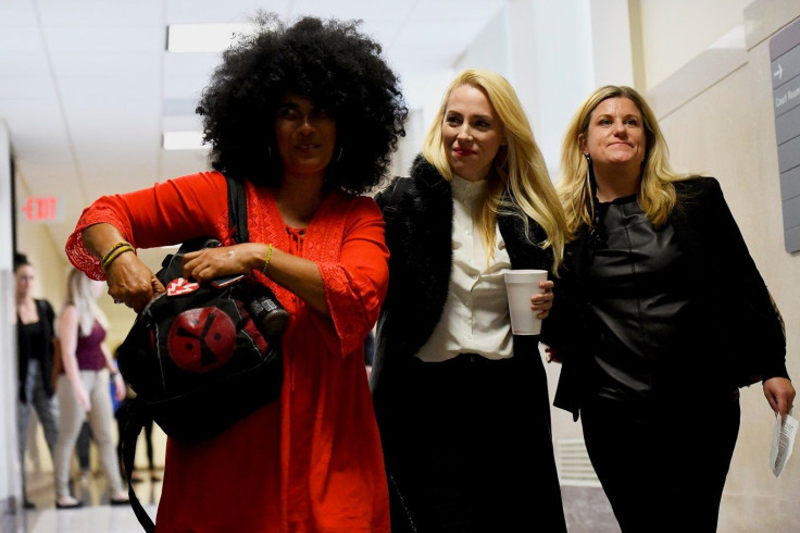 Bill Cosby accuser (L) Lili Bernard and (C) grief counselor Caroline Heldman