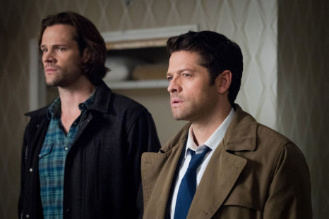 Jared Padalecki as Sam Winchester and Misha Collins as Castiel in "Supernatural" season 13 episode 13, "Devil's Bargain"