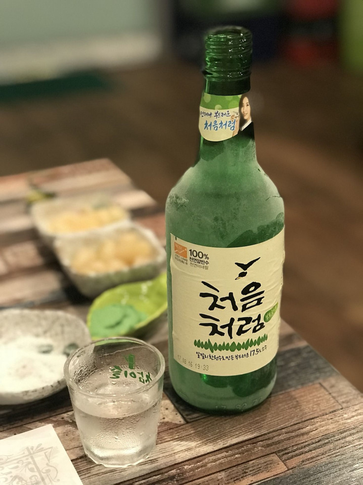 A bottle of Korean soju.