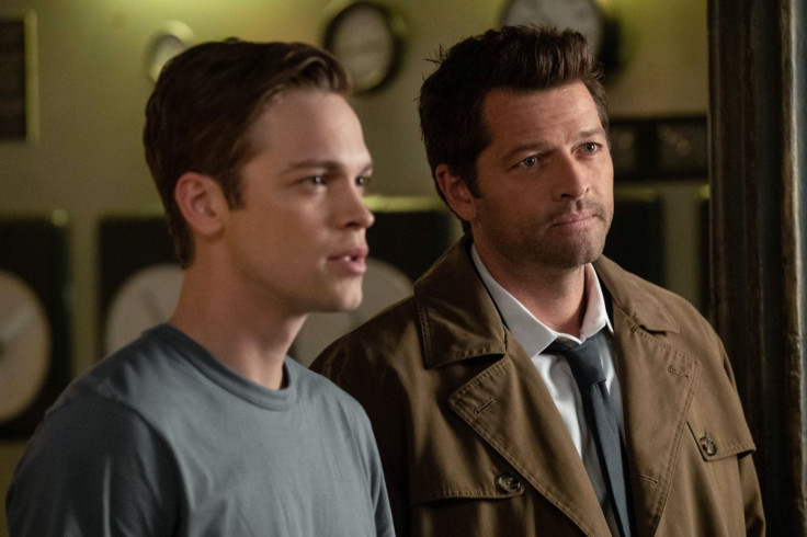 Jack (Alexander Calvert) and Castiel (Misha Collins) in "Supernatural" 14x03 "The Scar"