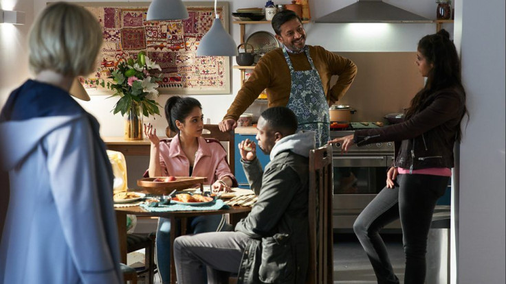 The Doctor with Yaz's family in "Doctor Who" 11x04 "Arachnids in the UK"
