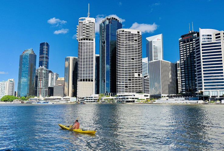 River views of Brisbane CBD seen from Kangaroo Point, Queensland in April 2019