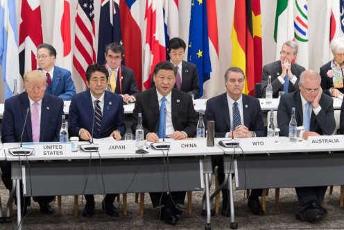 Donald Trump, Shinzo Abe, Xi Jinping, Roberto Azevedo, Scott Morrison