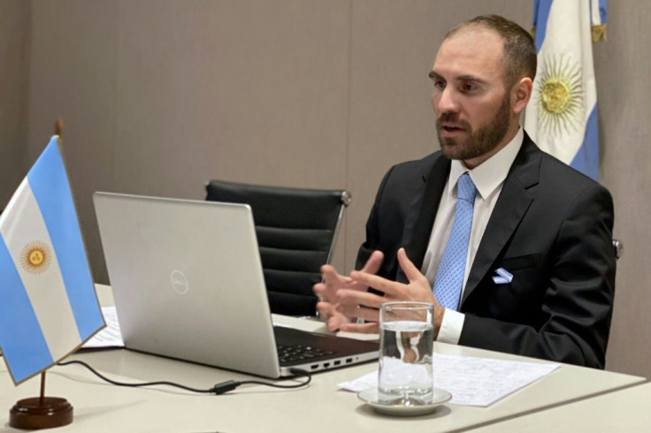 Finance minister Martin Guzman during a during a livestreamed event hosted by the US Chamber of Commerce in Buenos Aires on May 19, 2020