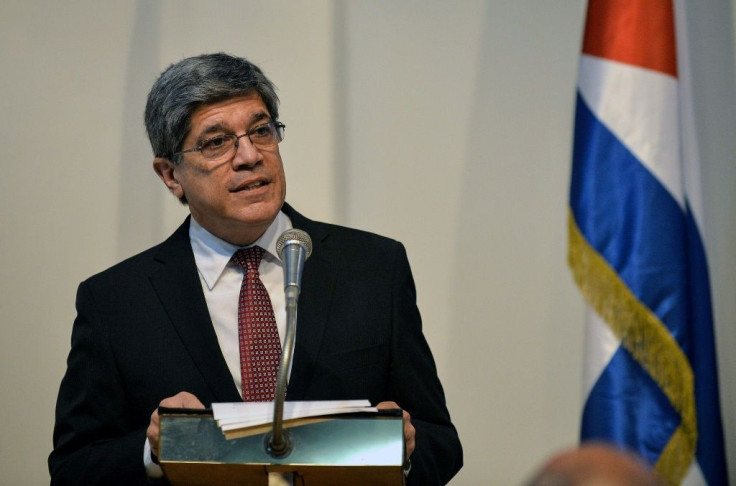 Cuba's top diplomat to Washington, Carlos Fernandez de Cossio, pictured in 2019, says US 'aggression' against the island nation would continue if Trump is re-elected
